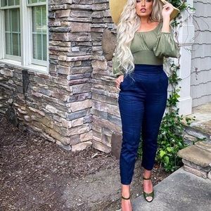 Pinup couture high waisted cropped trousers